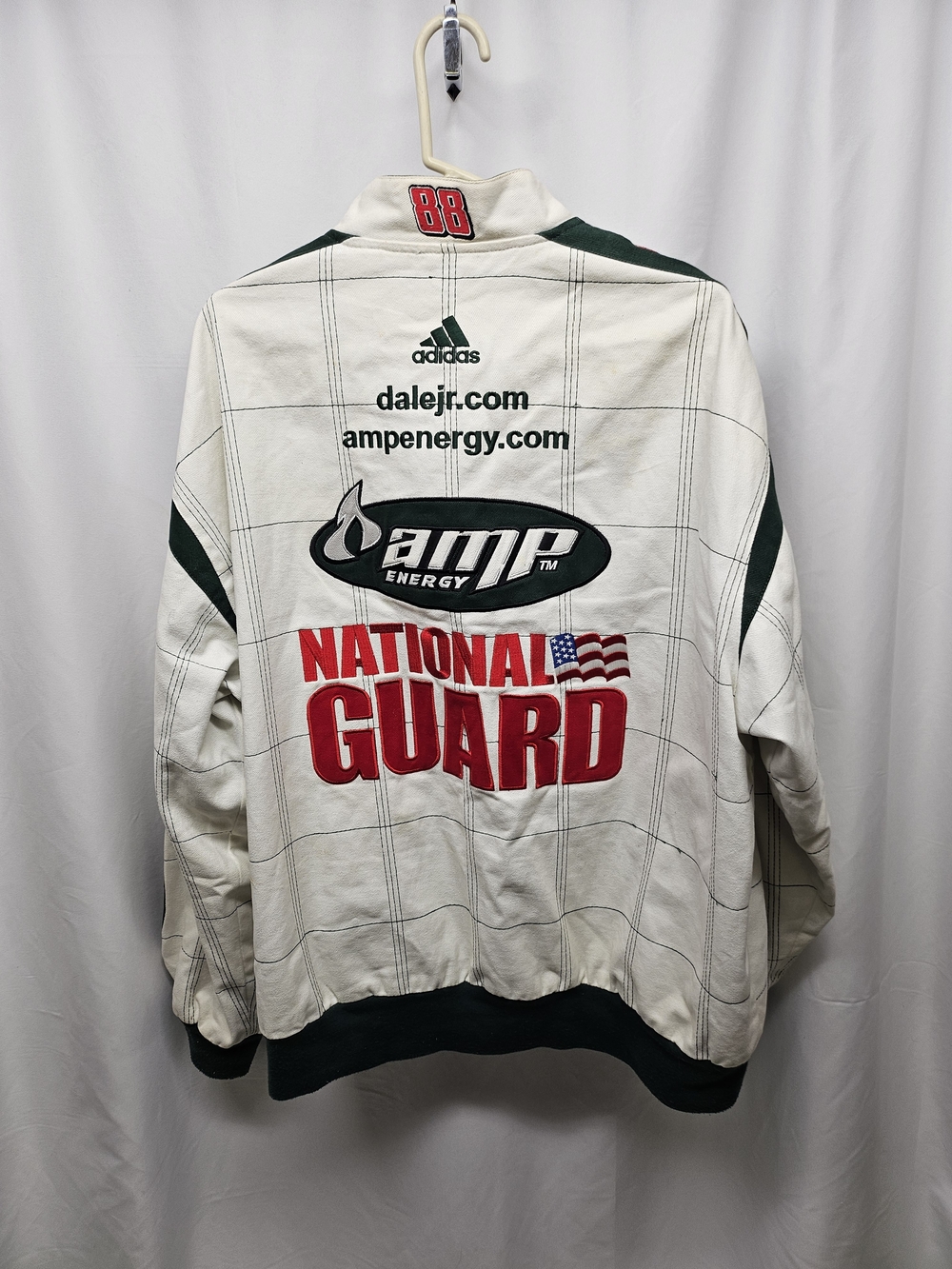 Chase Authentics Amp Energy White And Dark Green Racing Bomber Jacket View 2